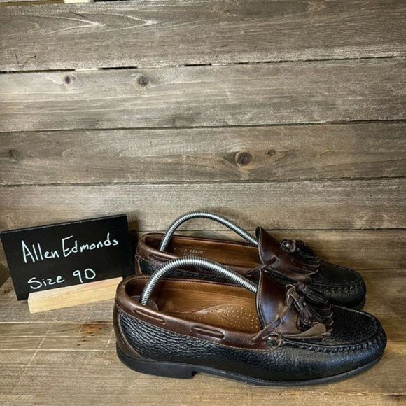 Mens Allen Edmonds Nashua Leather Kilt Tassel Slip On Loafers Shoes Size 9 D GUC - Picture 1 of 6
